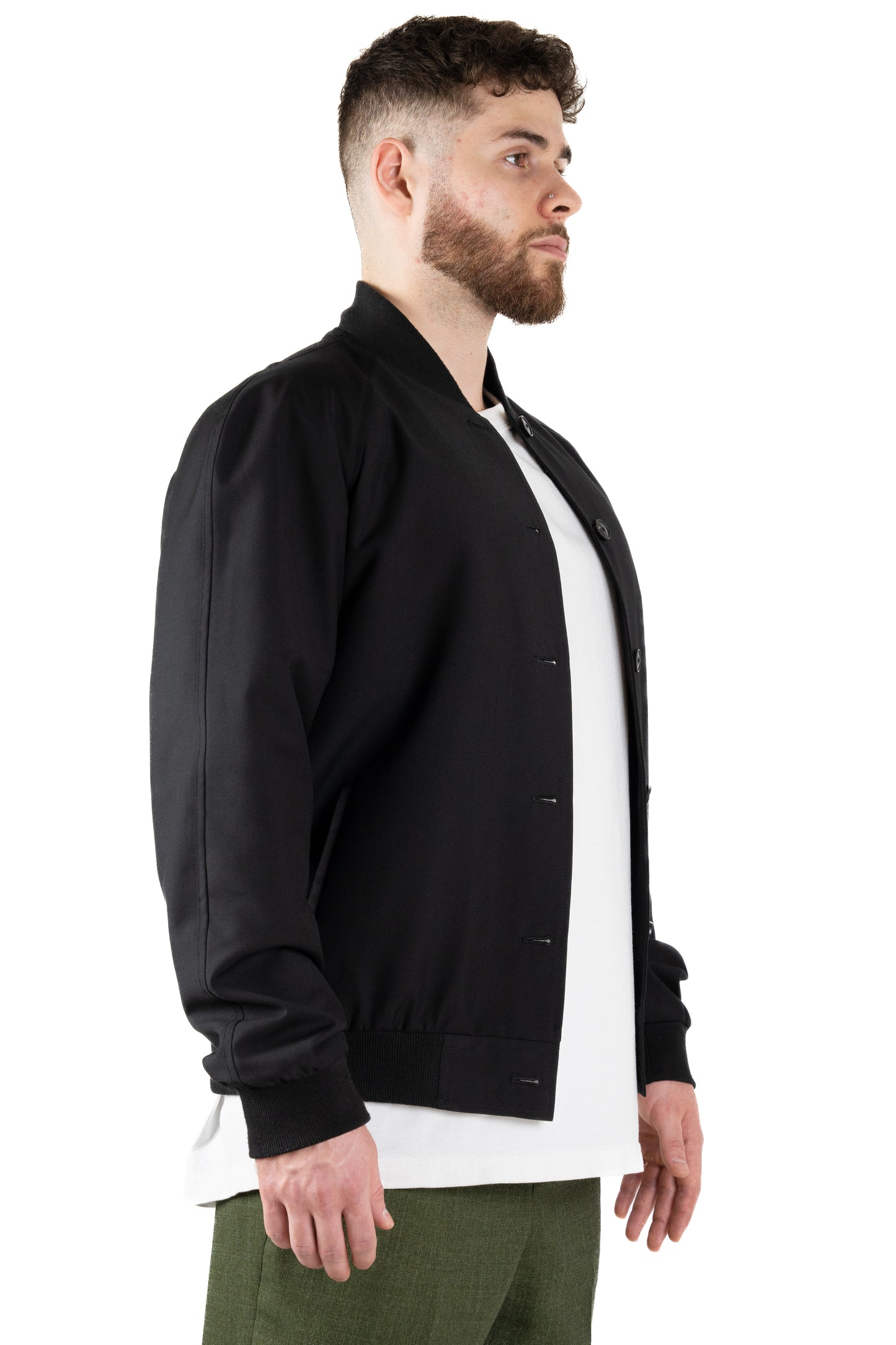 Wool Button Bomber